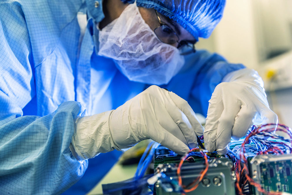 Engineer working on Brik-II project